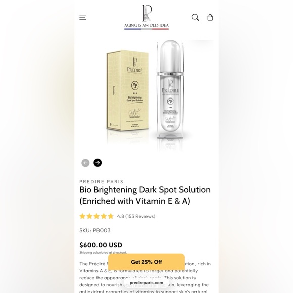 Predire Paris Bio Brightening Dark Spot Solution - Retails $600 - Picture 3 of 3